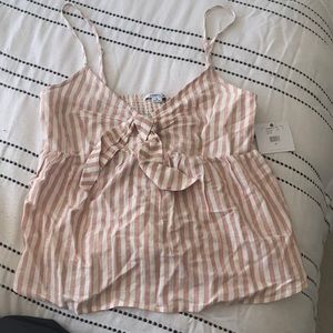 Pink and white stripped blouse